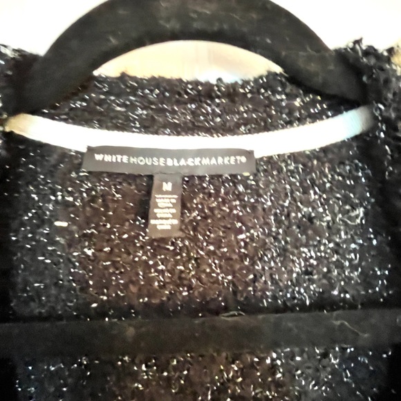 πHOST PICKπ Stunning WHBM JACKET knit Black Medium pearls silver π - Picture 5 of 10